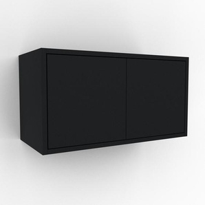 Hängeschrank Schwarz - Moderner Wandschrank: Türen in Schwarz - 77 x 41 x 34 cm, konfigurierbar