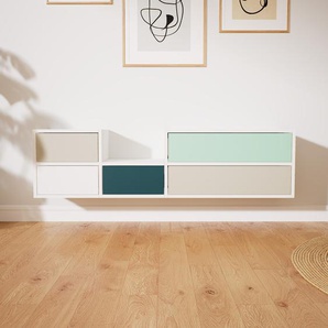 Hängeschrank Taupe - Moderner Wandschrank: Schubladen in Taupe - 154 x 41 x 34 cm, konfigurierbar