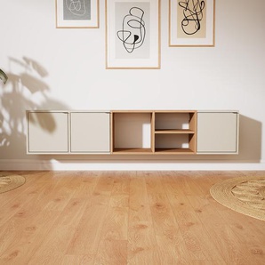 Hängeschrank Taupe - Moderner Wandschrank: Türen in Taupe - 195 x 40 x 34 cm, konfigurierbar