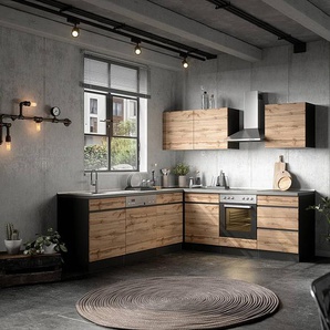 Hängeschrank Turin 60 x 57 x 34cm Braun/Grau/Wotaneiche Dekor/Graphit