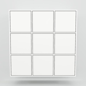 Hängeschrank Weiß - Moderner Wandschrank: Schubladen in Weiß - 118 x 118 x 34 cm, konfigurierbar