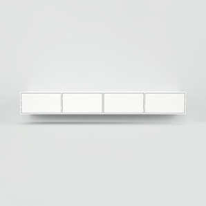Hängeschrank Weiß - Moderner Wandschrank: Schubladen in Weiß - 300 x 41 x 47 cm, konfigurierbar