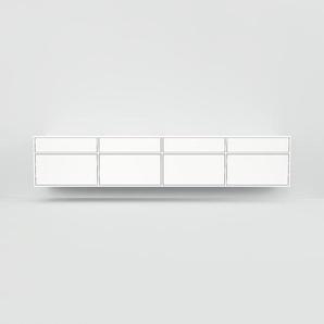 Hängeschrank Weiß - Moderner Wandschrank: Schubladen in Weiß - 300 x 60 x 47 cm, konfigurierbar