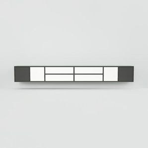 Hängeschrank Weiß - Moderner Wandschrank: Schubladen in Weiß - 305 x 41 x 34 cm, konfigurierbar