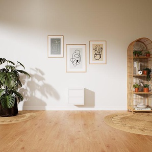 Hängeschrank Weiß - Moderner Wandschrank: Schubladen in Weiß - 41 x 40 x 34 cm, konfigurierbar