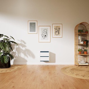 Hängeschrank Weiß - Moderner Wandschrank: Schubladen in Weiß - 41 x 41 x 34 cm, konfigurierbar