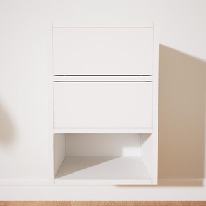 Hängeschrank Weiß - Moderner Wandschrank: Schubladen in Weiß - 41 x 60 x 34 cm, konfigurierbar