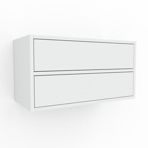 Hängeschrank Weiß - Moderner Wandschrank: Schubladen in Weiß - 77 x 41 x 35 cm, konfigurierbar
