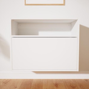 Hängeschrank Weiß - Moderner Wandschrank: Schubladen in Weiß - 77 x 60 x 34 cm, konfigurierbar