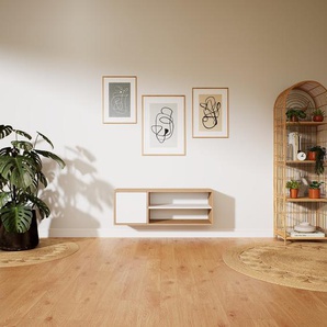 Hängeschrank Weiß - Moderner Wandschrank: Türen in Weiß - 115 x 41 x 34 cm, konfigurierbar