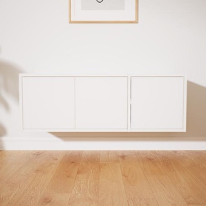 Hängeschrank Weiß - Moderner Wandschrank: Türen in Weiß - 115 x 41 x 34 cm, konfigurierbar