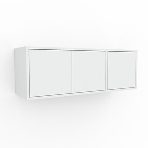 Hängeschrank Weiß - Moderner Wandschrank: Türen in Weiß - 115 x 41 x 34 cm, konfigurierbar
