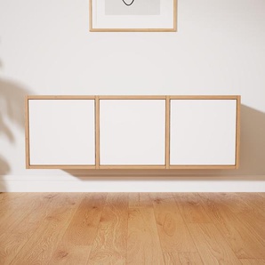 Hängeschrank Weiß - Moderner Wandschrank: Türen in Weiß - 118 x 40 x 34 cm, konfigurierbar