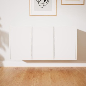 Hängeschrank Weiß - Moderner Wandschrank: Türen in Weiß - 118 x 60 x 34 cm, konfigurierbar