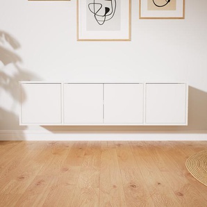 Hängeschrank Weiß - Moderner Wandschrank: Türen in Weiß - 154 x 41 x 34 cm, konfigurierbar
