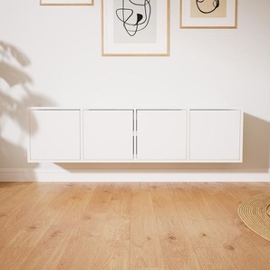 Hängeschrank Weiß - Moderner Wandschrank: Türen in Weiß - 156 x 41 x 34 cm, konfigurierbar