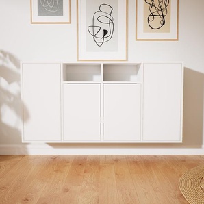 Hängeschrank Weiß - Moderner Wandschrank: Türen in Weiß - 156 x 79 x 34 cm, konfigurierbar