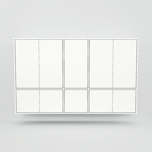 Hängeschrank Weiß - Moderner Wandschrank: Türen in Weiß - 190 x 118 x 34 cm, konfigurierbar