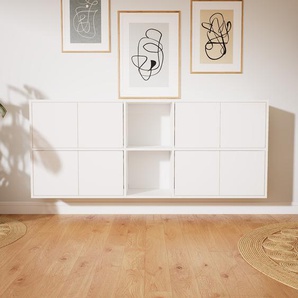 Hängeschrank Weiß - Moderner Wandschrank: Türen in Weiß - 190 x 79 x 34 cm, konfigurierbar