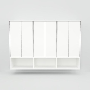 Hängeschrank Weiß - Moderner Wandschrank: Türen in Weiß - 226 x 156 x 47 cm, konfigurierbar