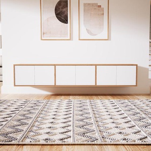 Hängeschrank Weiß - Moderner Wandschrank: Türen in Weiß - 226 x 41 x 47 cm, konfigurierbar