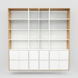 Hängeschrank Weiß - Moderner Wandschrank: Türen in Weiß - 228 x 233 x 34 cm, konfigurierbar