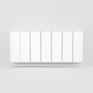 Hängeschrank Weiß - Moderner Wandschrank: Türen in Weiß - 269 x 118 x 34 cm, konfigurierbar