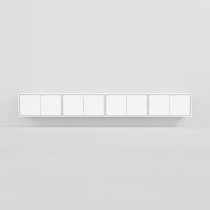 Hängeschrank Weiß - Moderner Wandschrank: Türen in Weiß - 300 x 41 x 34 cm, konfigurierbar