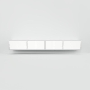 Hängeschrank Weiß - Moderner Wandschrank: Türen in Weiß - 300 x 41 x 47 cm, konfigurierbar