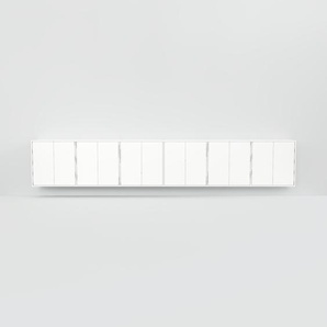 Hängeschrank Weiß - Moderner Wandschrank: Türen in Weiß - 450 x 79 x 34 cm, konfigurierbar