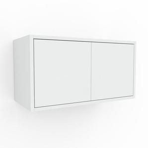 Hängeschrank Weiß - Moderner Wandschrank: Türen in Weiß - 77 x 41 x 34 cm, konfigurierbar