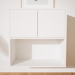 Hängeschrank Weiß - Moderner Wandschrank: Türen in Weiß - 77 x 79 x 34 cm, konfigurierbar