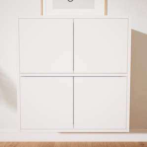 Hängeschrank Weiß - Moderner Wandschrank: Türen in Weiß - 77 x 79 x 34 cm, konfigurierbar