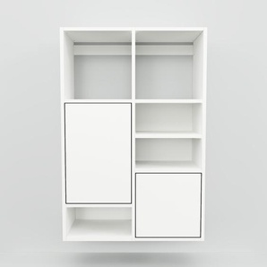 Hängeschrank Weiß - Moderner Wandschrank: Türen in Weiß - 79 x 118 x 34 cm, konfigurierbar