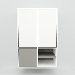Hängeschrank Weiß - Moderner Wandschrank: Türen in Weiß - 79 x 118 x 47 cm, konfigurierbar