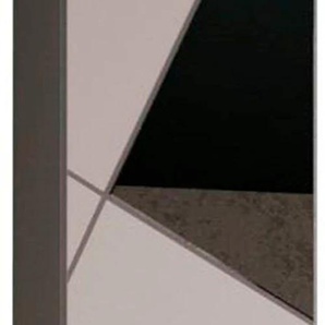 Hängeschrank WELLTIME Vittoria Schränke Gr. B/H/T: 25 cm x 138 cm x 26 cm, 1 St., Komplettausführung, weiß (weiß hochglanz lack) Bad-Hängeschränke 1 Tür, Höhe 138 cm, Breite 25 Front mit Siebdruck u. Spiegel