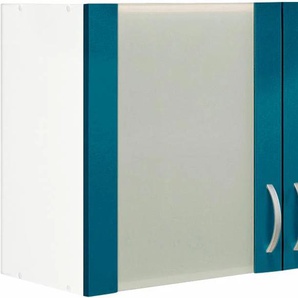 Hängeschrank WIHO KÜCHEN Flexi Schränke Gr. B/H/T: 100 cm x 56 cm x 35 cm, blau (front: ozeanblau, korpus: weiß) Hängeschränke
