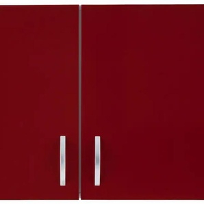Hängeschrank WIHO KÜCHEN Flexi Schränke Gr. B/H/T: 100 cm x 56 cm x 35 cm, rot (front: glanz, korpus: weiß) Hängeschränke