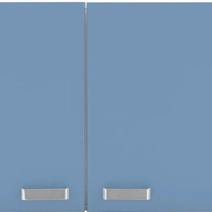 Hängeschrank WIHO KÜCHEN Husum Schränke Gr. B/H/T: 100 cm x 56,5 cm x 35 cm, 2 St., blau (front: himmelblau, korpus: weiß) Hängeschränke