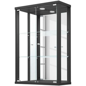 Hängevitrine II 56 x 82 x 25cm Schwarz/Schwarz