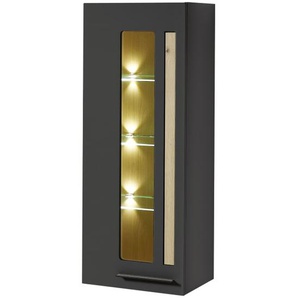 Hängevitrine Loft-Two, graphit supermatt, inkl. LED-Beleuchtung