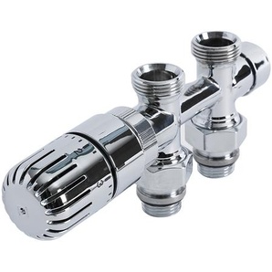 Hahnblock Heizkörperventil Mittelanschluss thermostatisch gerade mit Eurokonus für 14mm Kupferrohre, von Hudson Reed