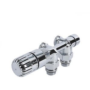 Hahnblock Heizkörperwinkel-Thermostat Komplett für 15mm Kupferrohre, von Hudson Reed