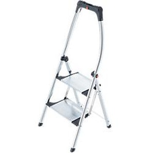 Hailo Klapptrittleiter Living Step Silber, Schwarz 2 Stufen 119 cm 6906888