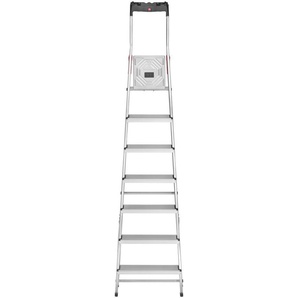 Hailo Stehleiter L60 StandardLine, Alu-Sicherheits-Stehleiter 7 Stufen