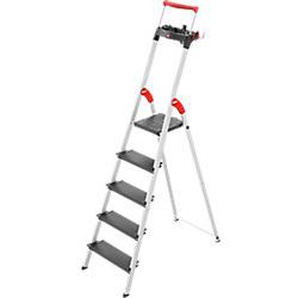 Hailo Stufenleiter L100 Topline Silber 5 Stufen 48 x 101 x 187 cm 1012067