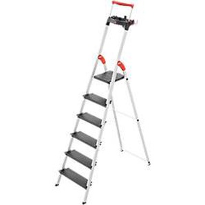 Hailo Stufenleiter L100 Topline Silber 6 Stufen 50 x 116 x 209 cm 1012070