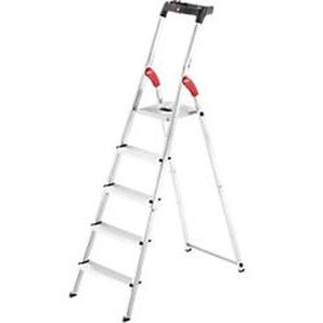 Hailo Stufenleiter L60 Standardline Silber 5 Stufen 48 x 101 x 168 cm 1012068