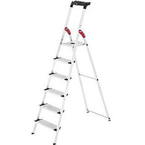 Hailo Stufenleiter L80 Comfortline Silber 6 Stufen 50 x 116 x 190 cm 1012072