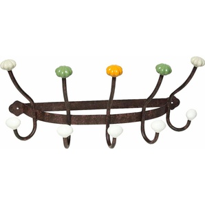 Hakenleiste AMBIENTE HAUS Bunte Mohnblumen Hakenleisten Gr. B/H/T: 41 cm x 17 cm x 17 cm, braun Haken Hakenleisten